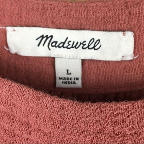 Madewell Lightspun Butterfly Square-Neck Mini Dress In Vintage Quartz Size L - Picture 8 of 10